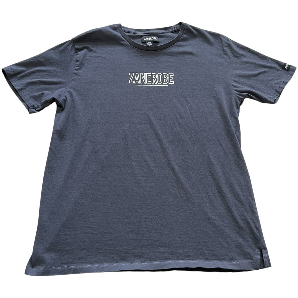 Zanerobe Gray Crew Neck Logo T-Shirt, Size L